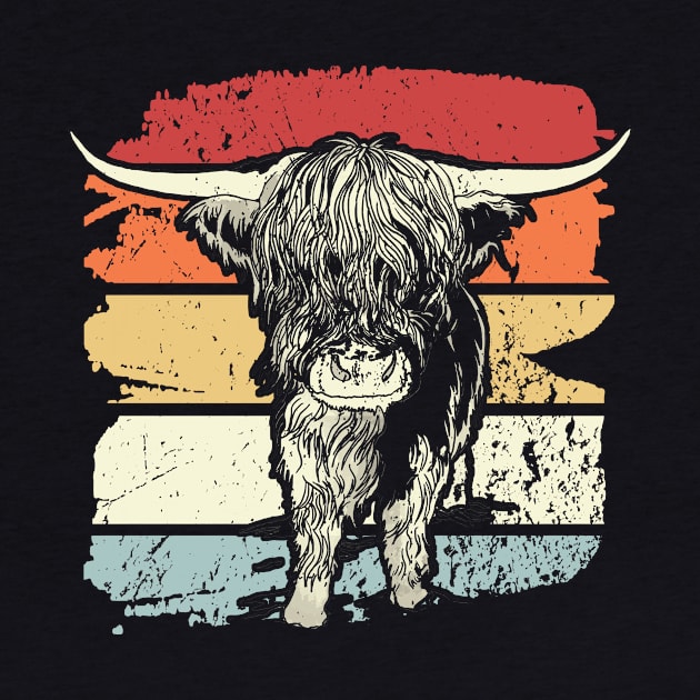 Highland Cow Highland Cows Retro by Shiva121